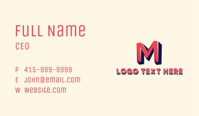 Generic Startup Brand Letter M Business Card Image Preview