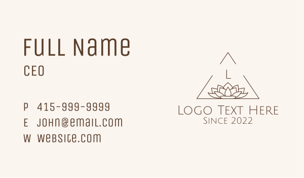 Lotus Triangle Letter  Business Card Design Image Preview