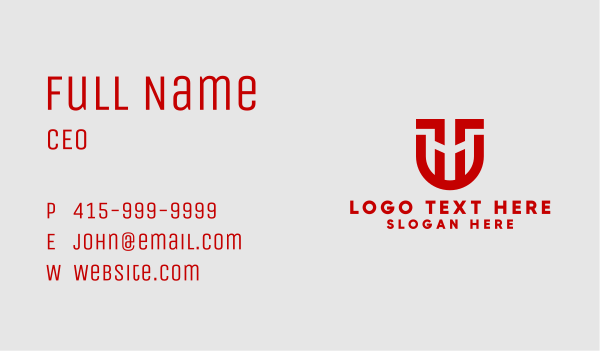 Red Minimalist Shield  Business Card Design Image Preview