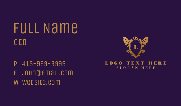 Elegant Eagle Heraldry Business Card Design Image Preview