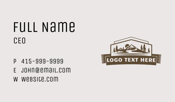 Brown Mountain Scenery Business Card Design Image Preview