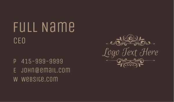 Coffee Calligraphy Banner Business Card Design Image Preview