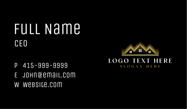 Luxury Roofing House Business Card Design Image Preview