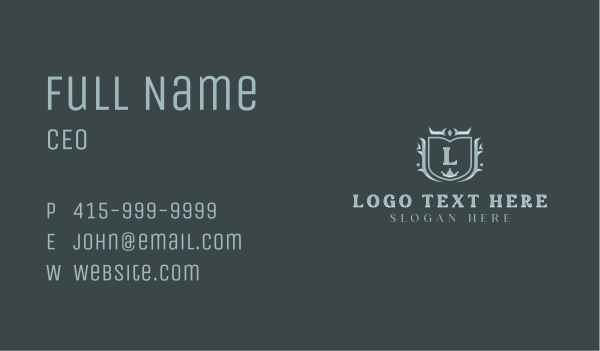 Royal Shield Boutique Business Card Design Image Preview