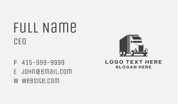 Delivery Freight Truck Business Card Design Image Preview