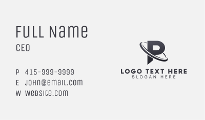 Startup Business Letter P  Business Card Image Preview