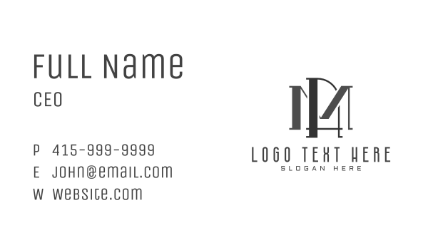 Classic Letter MA Company Business Card Design Image Preview