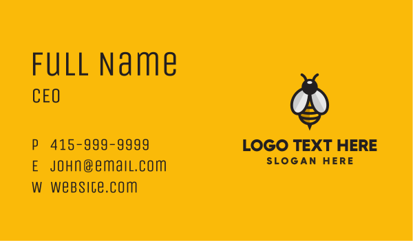 Simple Bee Symbol  Business Card Design Image Preview