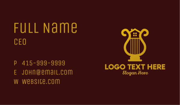 Gold Harp House  Business Card Design Image Preview