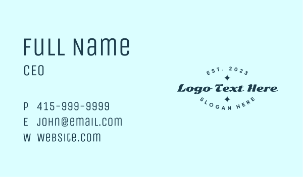 Funky Script Wordmark Business Card Design Image Preview