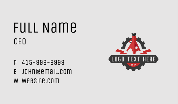 Mechanic Tool Jack Stand Business Card Design Image Preview