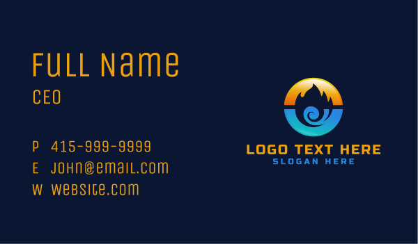 Fire Heat Cooling Business Card Design Image Preview