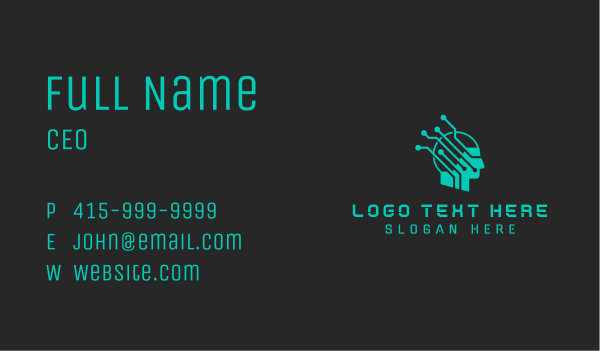 Circuit Artificial Intelligence Business Card Design Image Preview