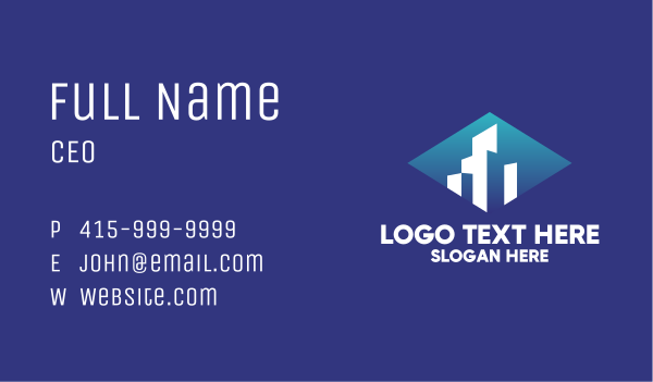 Blue Buildings Glare  Business Card Design Image Preview