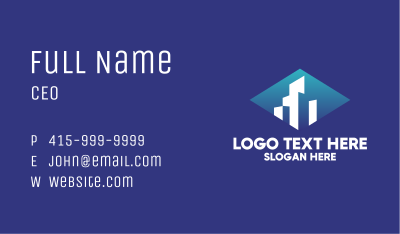 Blue Buildings Glare  Business Card Image Preview