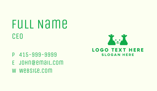 Puppy Dog Bag Business Card Design Image Preview