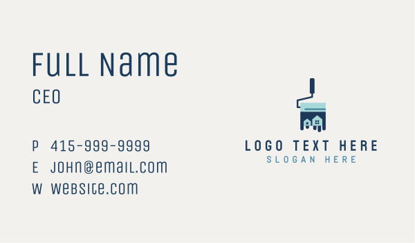 Paint Roller House Painter  Business Card Design Image Preview