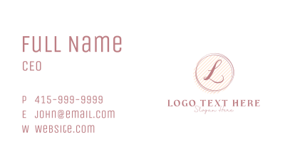 Feminine Circle Letter Business Card Image Preview