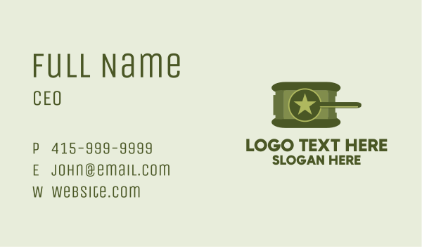 Army Star Tank Business Card Design Image Preview