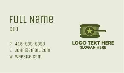 Army Star Tank Business Card Image Preview