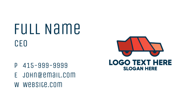 Geometric Toy Car Business Card Design Image Preview