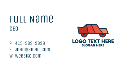 Geometric Toy Car Business Card Image Preview