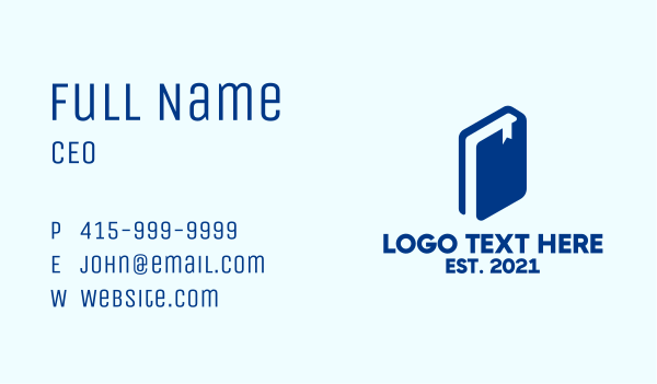 Blue Book Silhouette Business Card Design Image Preview
