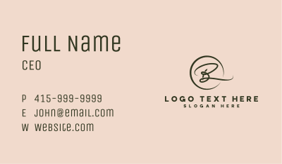 Beauty Cursive Lettermark Business Card Image Preview