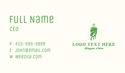 Candle Light Leaf  Business Card Image Preview