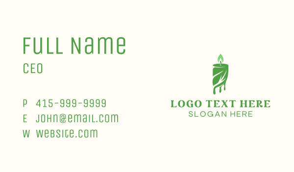 Candle Light Leaf  Business Card Design Image Preview