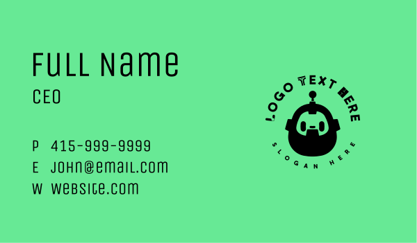 Android Toy Robot Business Card Design Image Preview