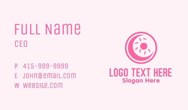 Pink Donut Moon Business Card Design Image Preview