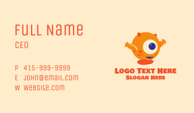 Cute Orange Cyclops  Business Card Image Preview