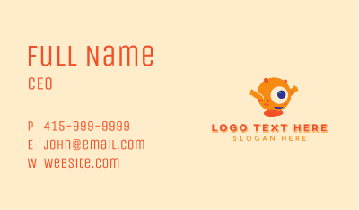 Cute Orange Cyclops  Business Card Image Preview