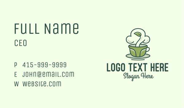Green Organic Coffee Tea Business Card Design Image Preview