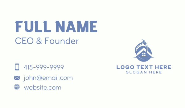 Hammer Roofing Construction Business Card Design