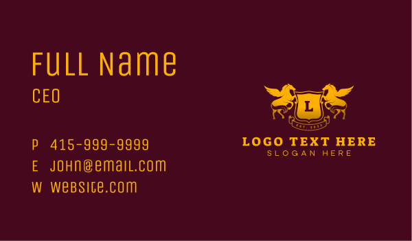Golden Horse Lettermark  Business Card Design Image Preview
