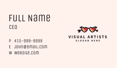 Heart Love Eyeglasses Business Card Image Preview