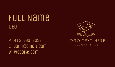 Gold University Graduate Business Card Image Preview