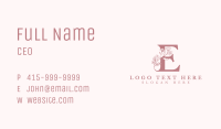 Elegant Floral Letter E Business Card Image Preview