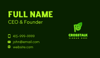 Green Leaf Letter P Business Card Design