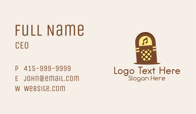 Brown Retro Jukebox Business Card Image Preview