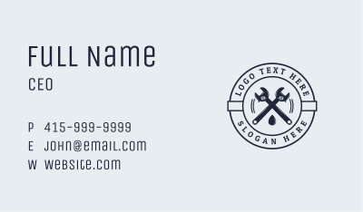 Hardware Wrench Droplet Business Card Image Preview