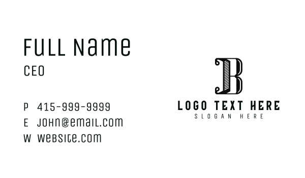 Antique Brand Letter B Business Card Design Image Preview