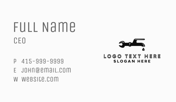 Faucet Wrench Plumbing Business Card Design Image Preview