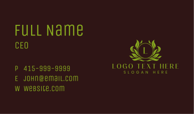  Eco Leaf Ornament Business Card Image Preview