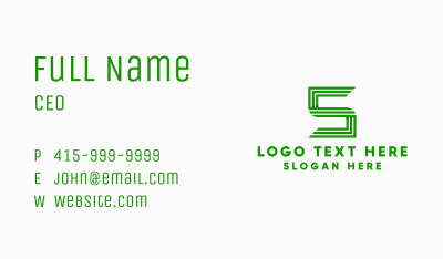 3D Tech Ribbon Letter S Business Card Image Preview