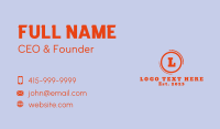 Orange Bold Letter Business Card Image Preview