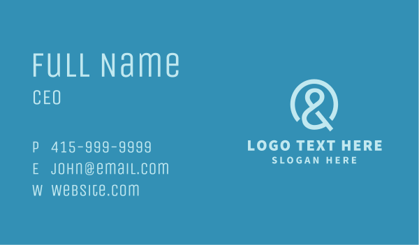 Blue Corporate Ampersand Logo Business Card Design Image Preview