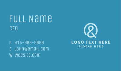 Blue Corporate Ampersand Logo Business Card Image Preview